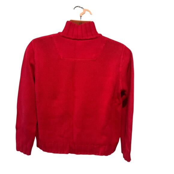 VTG RALPH LAUREN POLO JEANS CO. Men Large Red 1/4 Zip Embroidered Logo Sweater - Picture 3 of 5